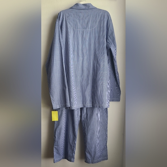 NWT The Cat's Pajamas- Men's Blue White East Side Luxe Pima Pajama Set, Sz XL - Picture 8 of 10